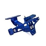 Soporte Luz Señal Giro Accesorios Motocicleta con Luz LED Soporte Placa Matrícula Motocicleta Marco Aluminio CNC Soporte matrícula Placa(Blue with Lamp)