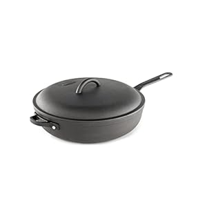GSI Outdoors Guidecast 12” Cast Iron Frypan I Dual Handle & Self-Basting Dome Lid