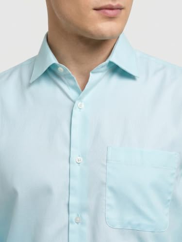 Image of Park Avenue Men Modern Slim Fit Structure Pattern Cotton Polyester Blend Semi Cutaway Collar Full Sleeve Formal Shirt