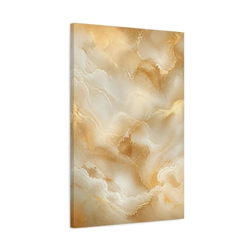 Tableau marbre or et crème 50x75cm idéal au-dessus d'une console de salon