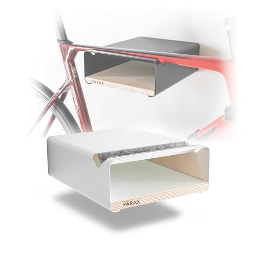 Fahrrad Wandhalterung - Holz Und Aluminium - Regalboden - Weiß - S-RACK PARAX