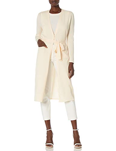 Anne Klein Women's Long Cardigan with Waist TIE, Anne White, X-Large