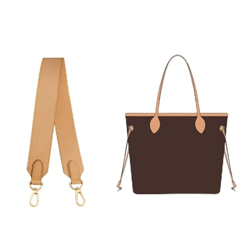 Doxo Bolsa de mão larga de couro Vachetta de substituição compatível com bolsa tiracolo Lv never full Graceful Speedy, alça de ombro de vaca feita à mão, 1,5 W''/25,6L'', cera de abelha