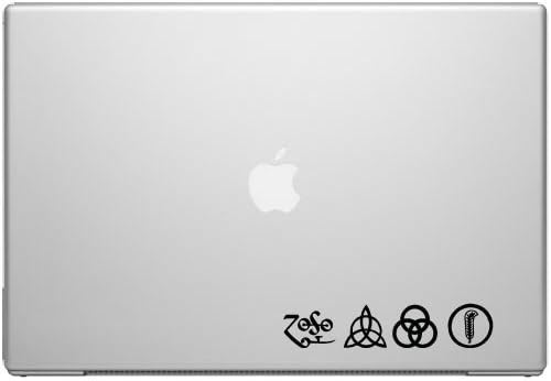 Zeppelin Band Runes Bonham Jones Page Plant Car Tablet Art - 5 inch Wide Black Vinyl Decal