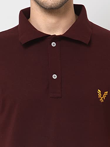 Image of UZARUS Mens Solid Cotton Regular Fit Polo T-Shirt
