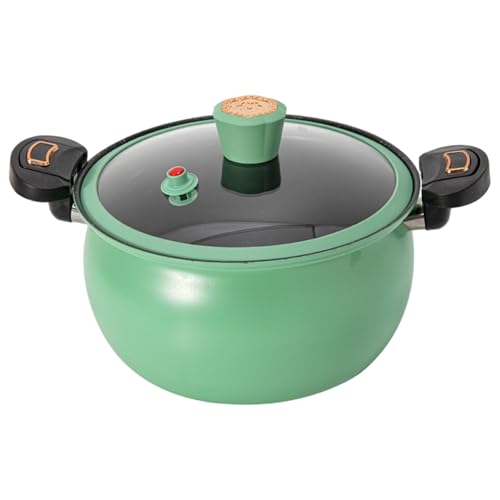 Hbbgdiy 8L Mini Presión con manijas de Bloqueo, Fiesta de Calabaza Antiadherente con Tapa, Olla de presión de Calentamiento rápido para Gas, Estufas de inducción y Electricidad, Verde