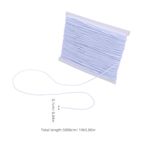 Hilo elástico Lurrose de 55 yardas y 1 mm en color blanco para bisutería 3