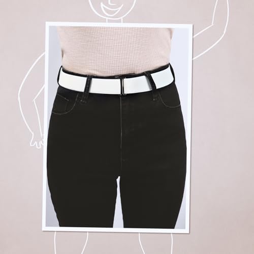 No Show Invisible Elastic Belt for Women Men, Elastic Web Strap Waist Stretch Belt with Flat Buckle2