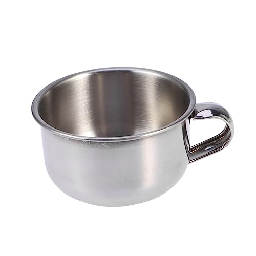 SAFIGLE 1Pieza Afeitar De Inoxidable Con Mango Taza Para Brocha De Afeitar Bol De Afeitar Duradero Para Hombres Para Preparar De Afeitar y Jabón