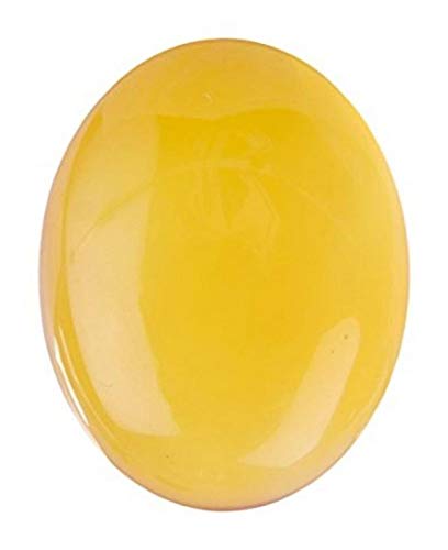 EVERYTHING GEMS8.25 Ratti 7.70 Carat Yellow Sulemani Akik Stone Certified Yemeni Aqeeq Hakik Gemstone for Men and Women