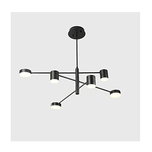Lustre LED molécule pour remplacer un éclairage agressif, plafonnier noir salon 6 têtes
