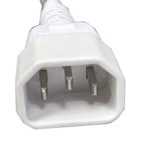 SF Cable 6ft IEC 60320 C14 to C13 Power Extension Cord 10Amp 250V 18/3 AWG SJT - White