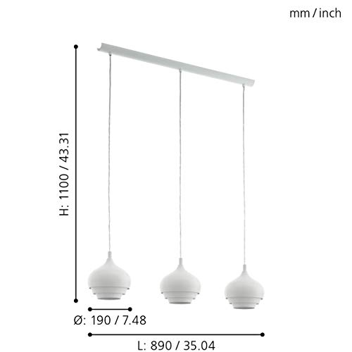 EGLO Lampadario a sospensione Camborne, a 3 luci