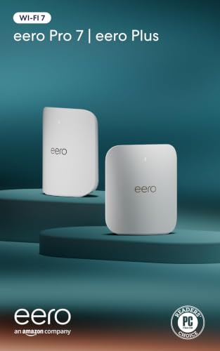 Image of Amazon eero Pro 7 mesh wifi system with eero Plus annual (auto-renews) - Supports internet plans up to 5 Gbps, Coverage up to 4,000 sq. ft., 2-pack