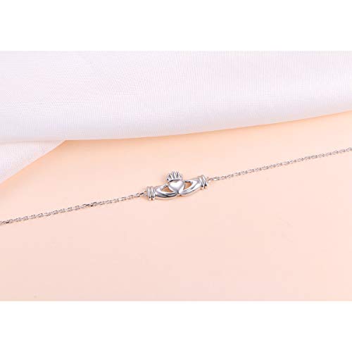 Image of FLYOW S925 Sterling Silver Anklet for Women Summer Boho Beach Charm Adjustable Foot Ankle Bracelet Jewelry Birthday Gift