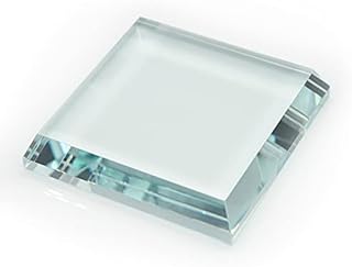 Clear Crystal Glass Square Beveled Display Base Display Stand for Collectibles