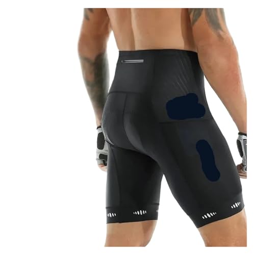 Shorts ciclismo con bolsillo trasero gel acolchado negro miniatura 1