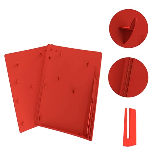 Image of Faceplate Cover Shell for PS5 Disc Edition Console Face Plates, Accessories Compatible with PlayStation 5 Protective Replacement Panels (Red)
