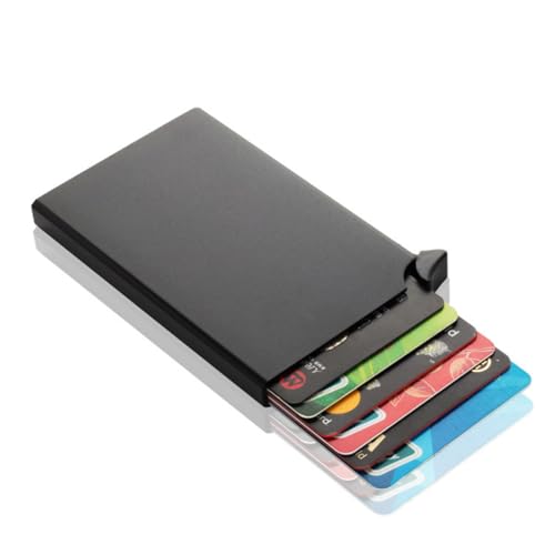 Ya en mundofriki.es: JYNXOR Porta Tarjetas Metal Anti-RFID - Tarjetero Automático de Aluminio Resistente, Cartera Minimalista para Hombres y Mujeres, Diseño Elegante (Negro), Guarda Tarjetas/DNI/Documentos