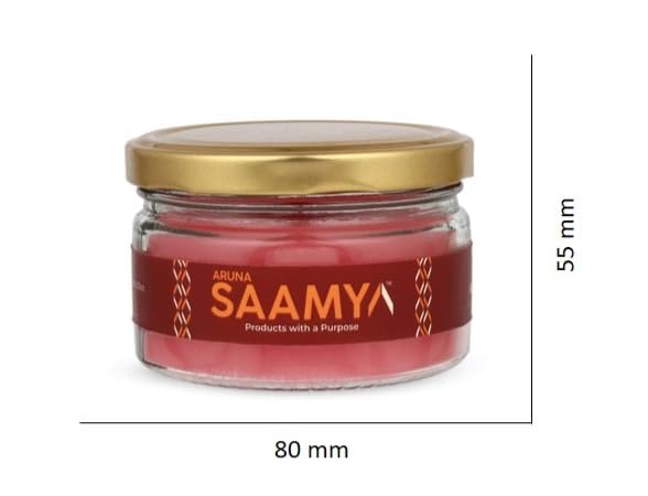 Image of ArunaSAAMYA Handcrafted Rose Scented Jar Candle I Floral Fragrance (Rosy Radiance) I Pack of 1 I 120 GMS I Upto 40 Hours Burn Time