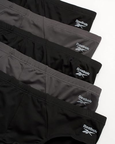 Reebok Mens Low Rise Briefs - 5 Pack Athletic Performance Mens Underwear Briefs with Contour Support Pouch for Gym Daily Wear