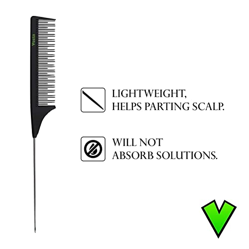 Image of MAYU Professional Carbon Fiber Comb - (Multiple Styles) Anti Static Heat & Chemical Resistant Hair Combs - Rat Tail Comb, Styling Comb, Wide Tooth Comb, Wave Comb (Black) (Rat Tail Comb)