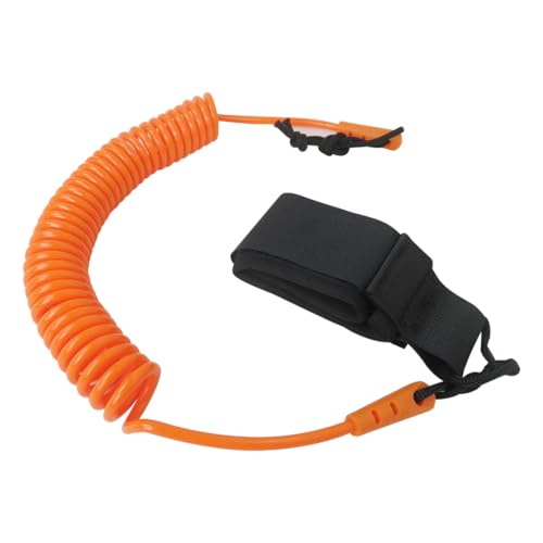 Gxcdizx Orange Kayaking Coiled Sping Leash 10' Surfboard Leash Leg Rope for Stand up Paddling, Surfing