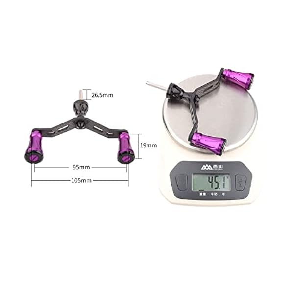 Nuevo Mango de Carrete de Pesca de Fibra de Carbono con Perilla de aleación Apto for Carrete de Doble Mango Accesorio de Aparejos de Pesca DIY