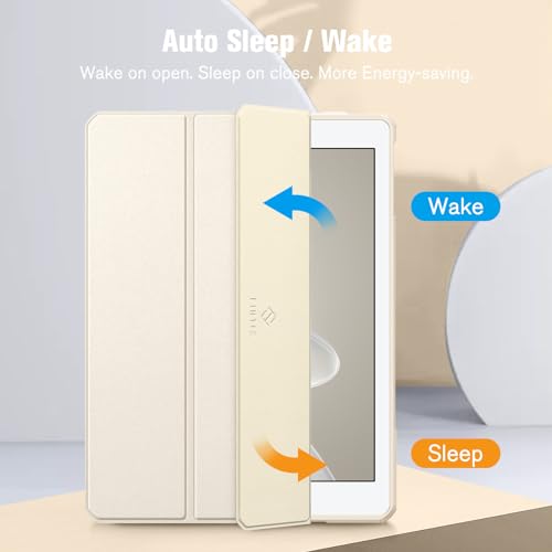 Fintie Hybrid Slim Case for iPad 6th / 5th Generation (2018/2017), iPad Air 2 / Air 1 (9.7 Inch) - [Built-in Pencil Holder] Shockproof Cover with Clear Transparent Back Shell, Starlight