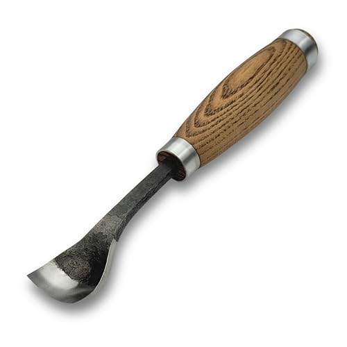Sharky Hand-Forged Spoon Bent Gouge - Professional Wood Carving Chisel For Spoons Bowls Kuksa And Sculpting (0.8 inches (20 mm))