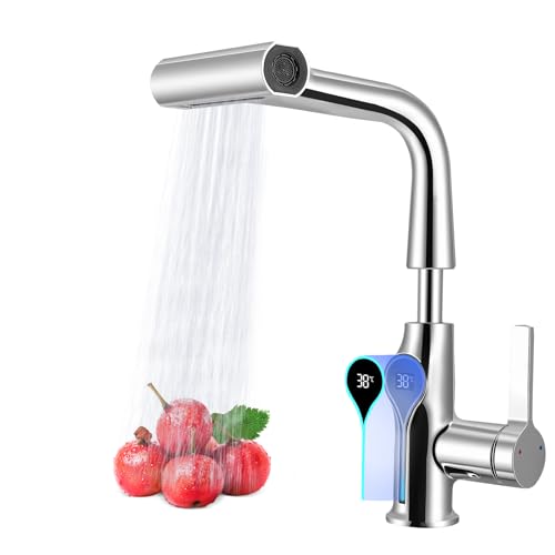 Wasserhahn Küche mit LED Temperaturanzeige, Wasserhahn Küche...
