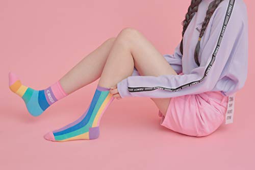 Image of Womens Neon Daily Casual Fashion Socks Colorful Fancy Design