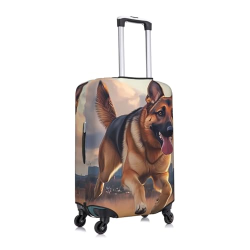 German Shepherd Elastic Travel Luggage Cover, Washable Spandex Suitcase Protector, Anti-Scratch Fits 18-32 Inch3