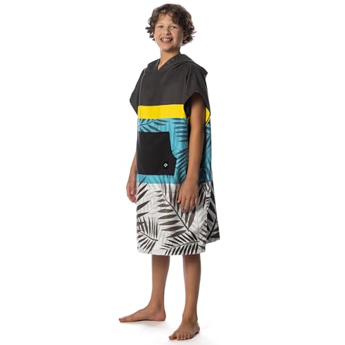 Image of Flow Changing Poncho for Kids - Microfiber Hooded Swim Towel Poncho for Boys & Girls, Perfect for Beach, Pool, or Swim - Quick Dry, Absorbent, Light Weight, and Easy to Pack (Shoreline, Medium)