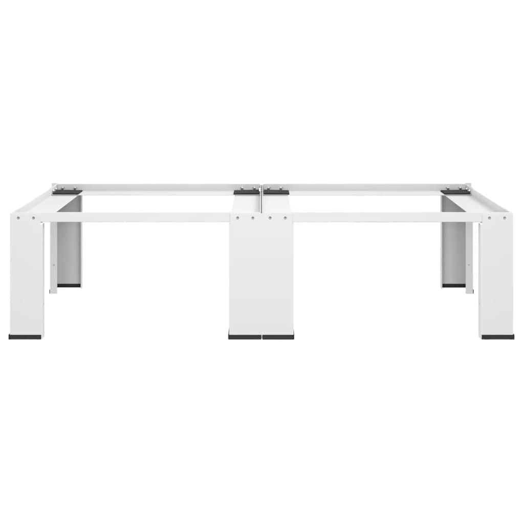 Doble base de acero blanco para lavadora y secadora 127 x 54,5 x 32,5 cm con almohadillas antideslizantes y pies de goma para electrodomésticos estándar Altura de trabajo y protección del