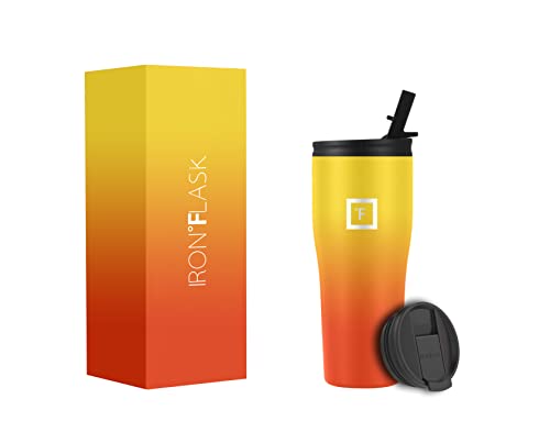 IRON °FLASK Rover Tumbler 2.0-24 Oz, 2 Lids Vacuum Insulated Stainless Steel Bottle, Modern Double Walled, Drinking Cup Simple Thermo Travel Mug, Hydro Water Metal Canteen Fire IRON °FLASK Rover Tumbler 2.0-24 Oz, 2 Lids Vacuum Insulated Stainless Steel Bottle, Modern Double Walled, Drinking Cup Simple Thermo Travel Mug, Hydro Water Metal Canteen Fire