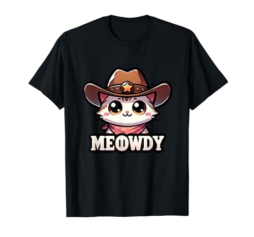 Meowdy Cat Cowboy Cute Pun Tee Camiseta
