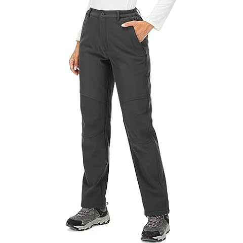 Toomett Womens Snow Ski Pants Waterproof Hiking Insulated Softshell Pants Snowboard Outdoor pants with Zipper pockets,5022,Grey,12 Cover