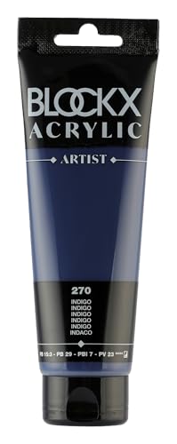 Blockx 60270BXC - Tube 120ml, feine Acrylfarbe, Acrylic Artist, halbdeckend und satiniert, PB 15:3 PB 29 PBl 7 PV 23 Indigo, 1 Stück Blockx 60270BXC - Tube 120ml, feine Acrylfarbe, Acrylic Artist, halbdeckend und satiniert, PB 15:3 PB 29 PBl 7 PV 23 Indigo, 1 Stück