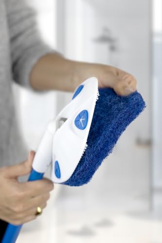 Image of Clorox Extendable Tub & Tile Scrubber Refills, 4-Pack Diamond-Shaped Replacement Scrubber Pads, Blue