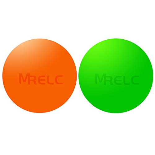 MRELC Massage Lacrosse Balls for Myofascial Release of Shoulders, Neck, Back, Foot, Body, Deep Tissues, Trigger Point Therapy, Muscle Knots, and Yoga Therapy, 2 Packs (Orange and Green)