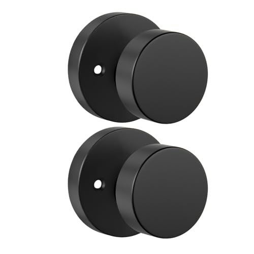 Image of Goldenwarm Black Door Knob Dummy, Zinc Alloy Keyless Matte Black Door Knobs for Closet and Bifold - Single Side Non Turning (1 Pack /2 Pieces)