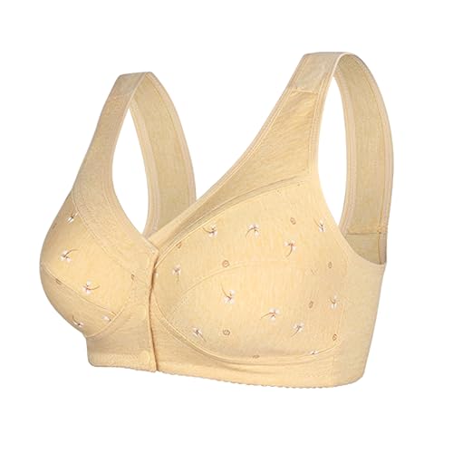 Image of Womens Daisy Bra Front Closure Sports Bras Beauty Back Full Coverage Comfor Easy Close Bra Front Buckle Corset Beige