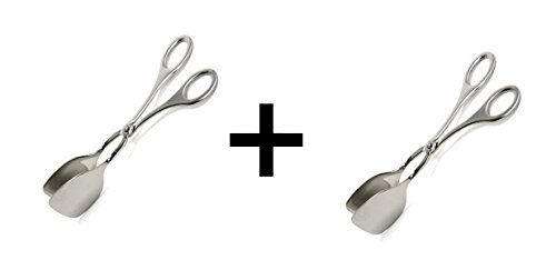 Assis New Extra-Long Scissor Tong, Scissor Tongs, Barbecue Tong, BBQ Tong, Grilling Tong, Serving Tong Tongs, Chrome Plated Steel (2) (Silver)