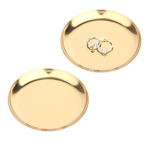 2stk Gold Tabletten, Runde Serviertabletts Edelstahl Schale...