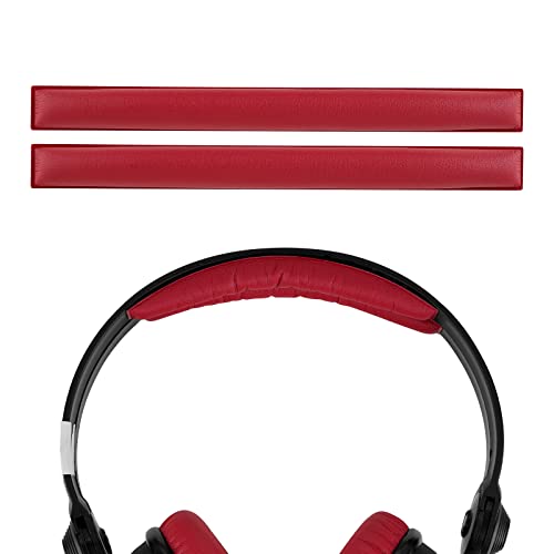 Geekria Almohadilla para Diadema de Piel de proteína, Compatible con Sennheiser hd25 hd25 II HD25 Plus HD25 edición Especial para Auriculares, Banda de Repuesto(Rojo 2 Unidades)