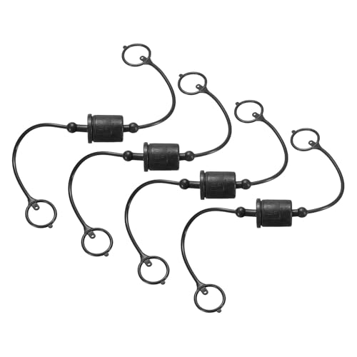 HARFINGTON 4Sets 3/4 Hydraulic Hose Dust Cap and Plug Kit, ISO-A Male Dust Cap & Female Plug Cover Quick Disconnects Air Coupler Cover Port Plug Fittings with Retention Ring, Black