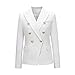 Blazer décontracté à manches longues pour femme, blanc, XL