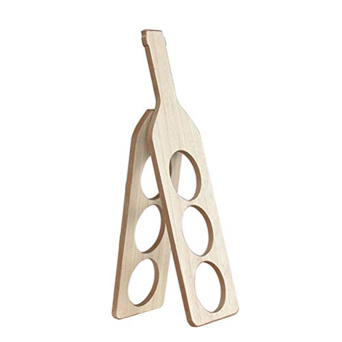 Soporte para botellas de vino de madera sólida y plegable miniatura 1