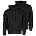 Produktbild Fruit of the Loom Doppelpack Classic Kapuzen-Sweat Herren Hoodie 2er Pack + GRATIS MyShirt Stoffbeutel, Farbe:schwarz, Größe:L